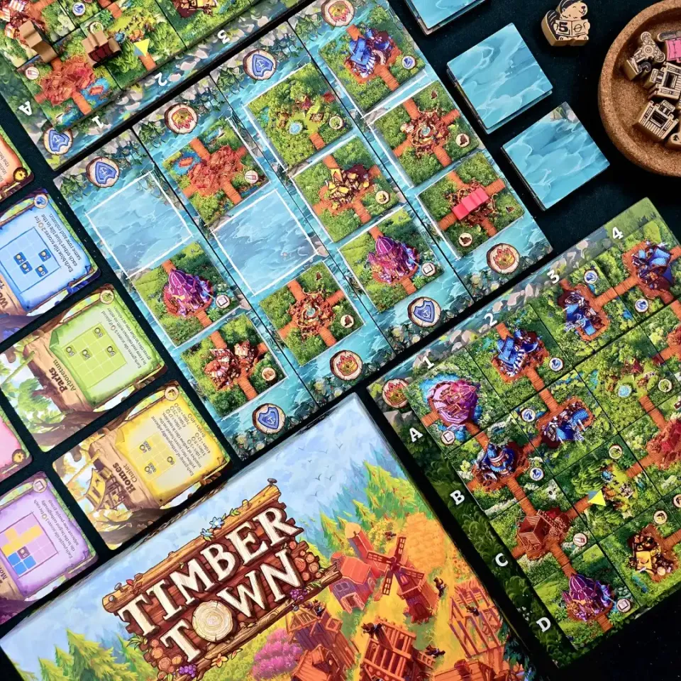 Beavers building cute little towns